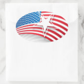 独立記念日 楕円形シール (バッグ)