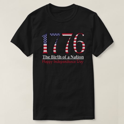 独立記念日(統一された州) 1776 Tシャツ (デザイン正面)