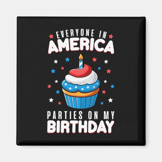 独立記念日 誕生日 パーティー 男の子 女の子 アメリカ独立記念日 マグネット (正面)