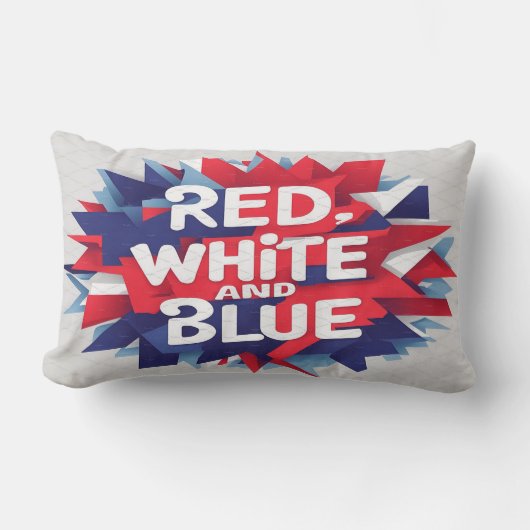 独立記念日、赤と青 ランバークッション (正面)