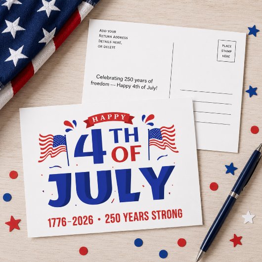 独立記念日 250周年 アメリカ独立 1776 2026 ポストカード