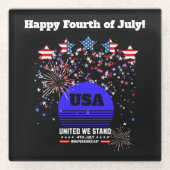 独立記念日（7月4日） ガラスコースター (正面)