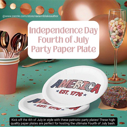 独立記念日 7月4日 パーティー紙皿 ペーパープレート