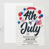 独立記念日 7月4日 愛国者 招待状 (正面/裏面)