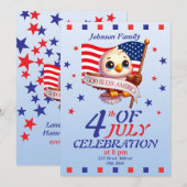独立記念日 7月4日 神よアメリカを祝福し給え🇺🇸 招待状 (正面/裏面)