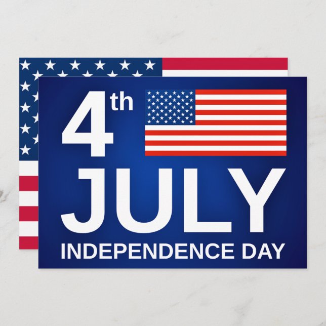 独立記念日 – 7月4日 – 米国国旗 – 愛国心 (正面/裏面)