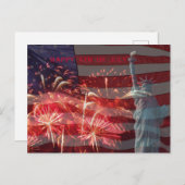 独立記念日 7月4日 花火 ポストカード (正面/裏面)