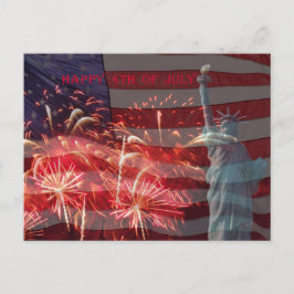 独立記念日 7月4日 花火 ポストカード