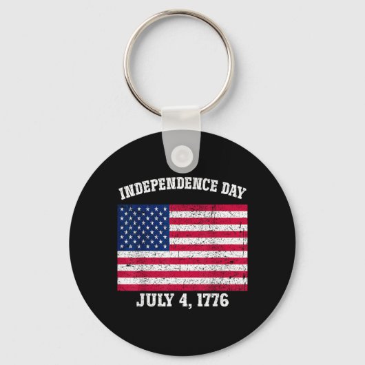 独立記念日 7月4日 1776年 アメリカ国旗 キーホルダー (正面)