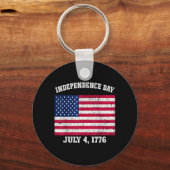 独立記念日 7月4日 1776年 アメリカ国旗 キーホルダー (正面)