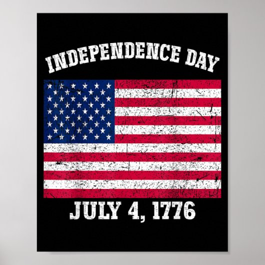 独立記念日 7月4日 1776 アメリカ国旗 ポスター (正面)