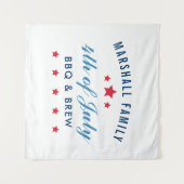 独立記念日 BBQ & ブリューワーク カスタム ファミリー リユニオン タペストリー (正面(横))