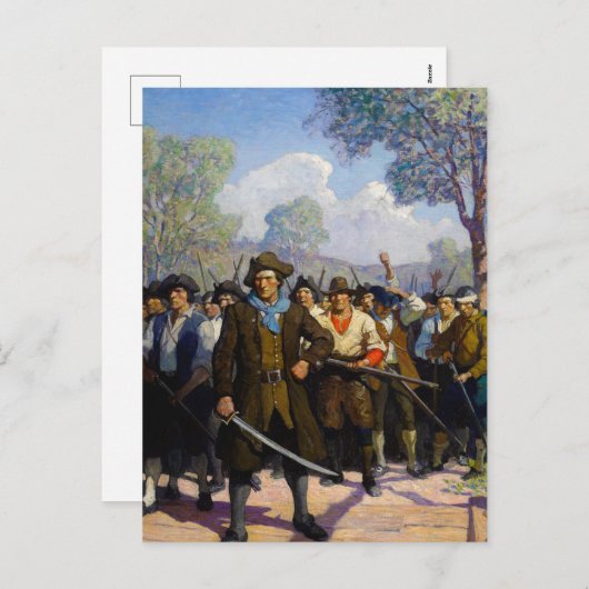 独立記念日、N.C.ワイエスのコンコードブリッジで シーズンポストカード (正面/裏面)