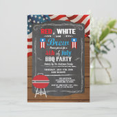 独立記念日BBQパーティー招待状。7月4日 招待状 (スタンド正面)