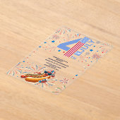 独立記念日BBQパーティー花火7月4日 アクリル招待状 (レイダウン)