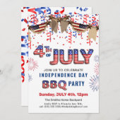 独立記念日BBQパーティー（7月4日） 招待状 (正面/裏面)