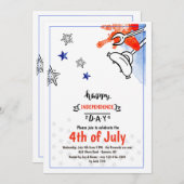 独立記念日BBQ 2の招待状 招待状 (正面/裏面)