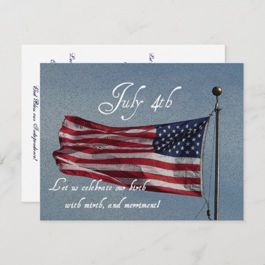 独立記念日BBQ/with yeのoldeのユーモア! 招待状 (正面/裏面)