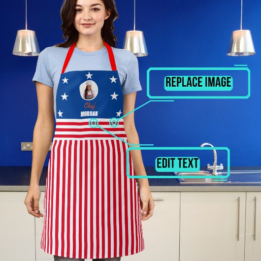 独立記念日Red White and Blue エプロン