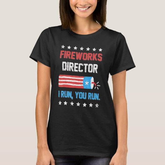 独立記念日Tシャツ 花火 ディレクター 私が走る あなたが走るK Tシャツ (正面)