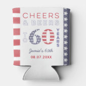 独立記念日USAフラグ60誕生日パーティーの好意 缶クーラー (裏面)