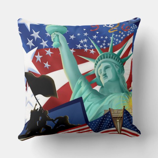 独立記念米旗の枕 クッション (裏面)