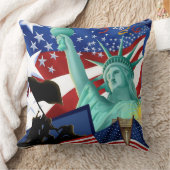独立記念米旗の枕 クッション (ブランケット)