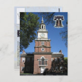 独立記念館とリバティ・ベル ポストカード (正面/裏面)