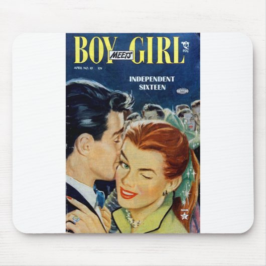 独立16歳 – レトロ漫画-ヴィンテージ漫画 マウスパッド (正面)