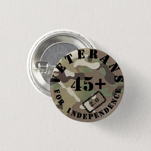 独立2.0迷彩柄のバッジのための退役軍人 缶バッジ (正面&裏面)