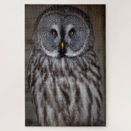 独素晴らし立する灰色フクロウ ジグソーパズル