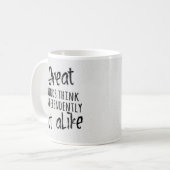 独素晴らし自に気を付け考えて、コーヒーと同じではない コーヒーマグカップ (正面左)