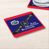独自に設計された第2歩兵師団ギフト スクエアペーパーコースター (アングル)