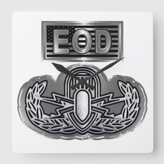 独自に設計された記念EOD スクエア壁時計 (正面)