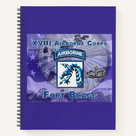 独自に設計されたXVIII空挺部隊のギフトノート ノートブック (正面)