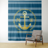 独自のいかり航海のハートコースタルロゴの作成 タペストリー (インサイチュ)