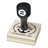 独自のいかり航海のハートコースタルロゴの作成 ラバースタンプ (スタンプ)