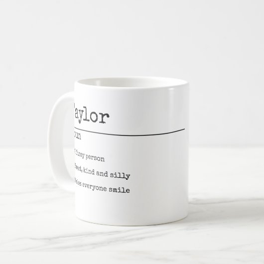 独自のおもしろいの定義パーソナライズされた コーヒーマグカップ (正面左)