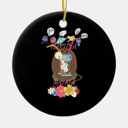 独自のおもしろいサマータイムビーチパーティーアイディアの作成 セラミックオーナメント (正面)