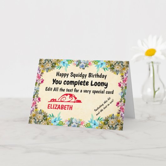 独自のおもしろいユーモア簡単を作成して誕生日を編集 カード (小さな植物)