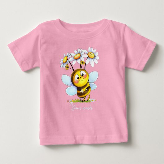 独自のかわいいのまわりにとデイジーを作成 ベビーTシャツ (正面)