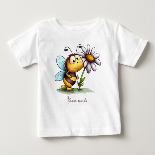 独自のかわいいのまわりにとデイジーを作成 ベビーTシャツ (正面)