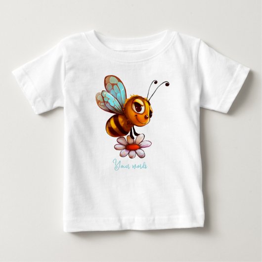 独自のかわいいのまわりにとデイジーを作成 ベビーTシャツ (正面)