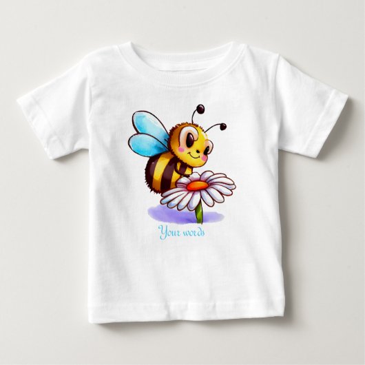 独自のかわいいのまわりにとデイジーを作成 ベビーTシャツ (正面)