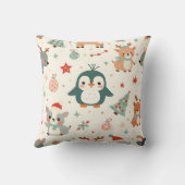 独自のかわいいを作成する友達の冬の動物 クッション (裏面)