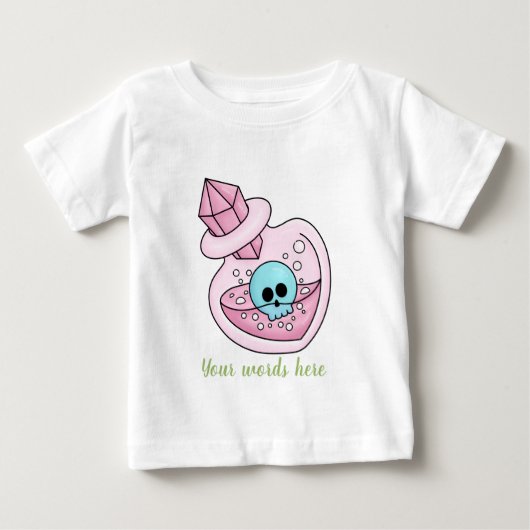 独自のかわいいスカルラブオプションの作成 ベビーTシャツ (正面)