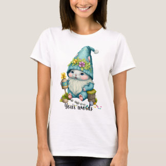独自のかわいい格言バニー&ワイルドフラワーを作成 Tシャツ