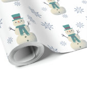 独自のかわいい雪だるま&雪片を作成 ラッピングペーパー (ロールコーナー)
