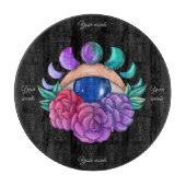独自のかわいい魔法の目、月、バラを作成 カッティングボード (正面)