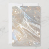 独自のきらめくアイボリー白の結婚作成 招待状 (裏面)